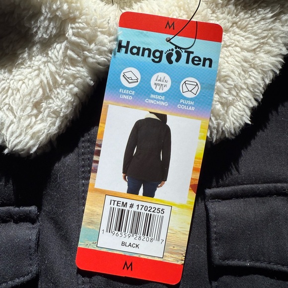 Hang Ten Black Jacket with Cream Sherpa Collar - Picture 3 of 5